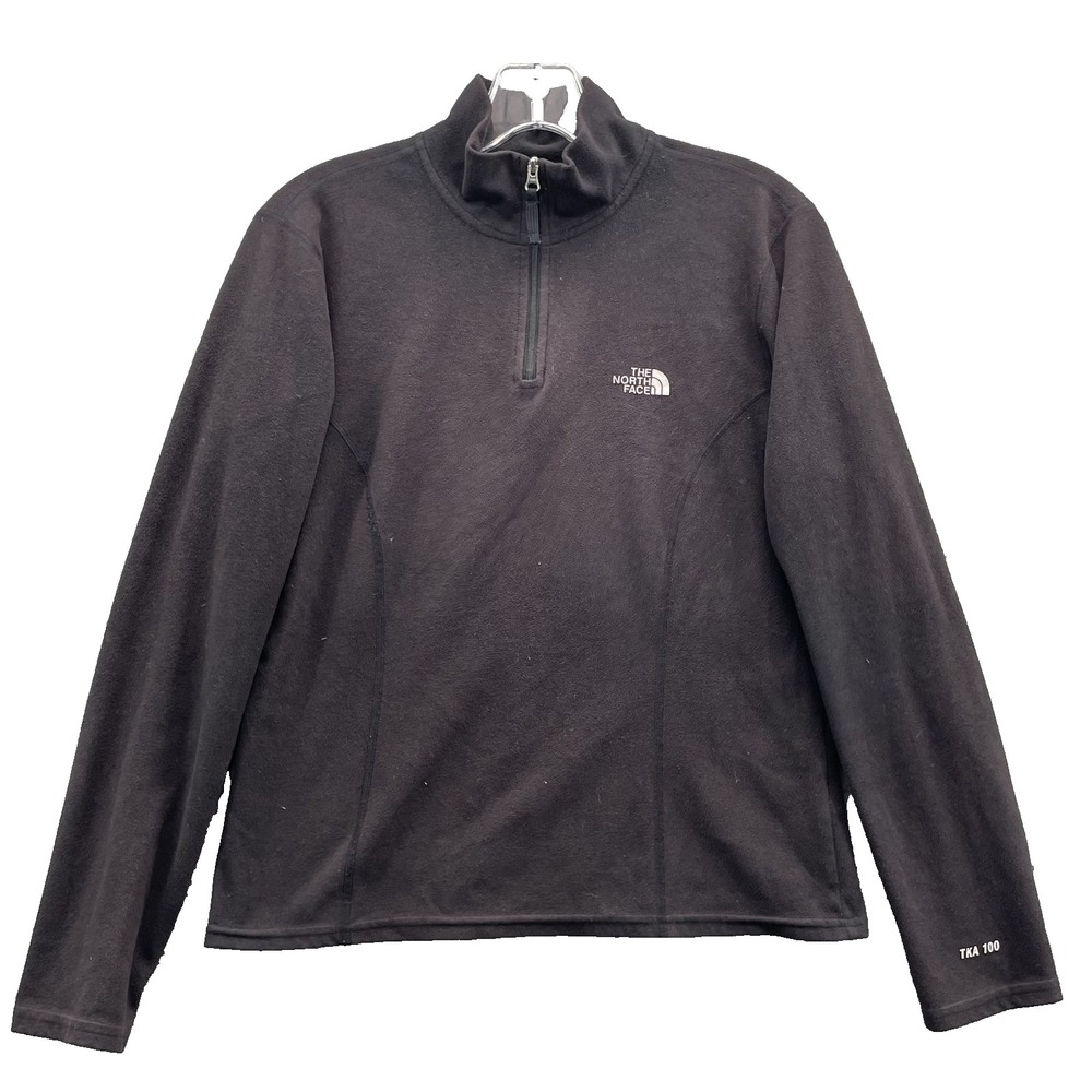 North Face TKA 100 1/4 Zip Sweater Womens Small Black Sun Faded Gorpcore Outdoor